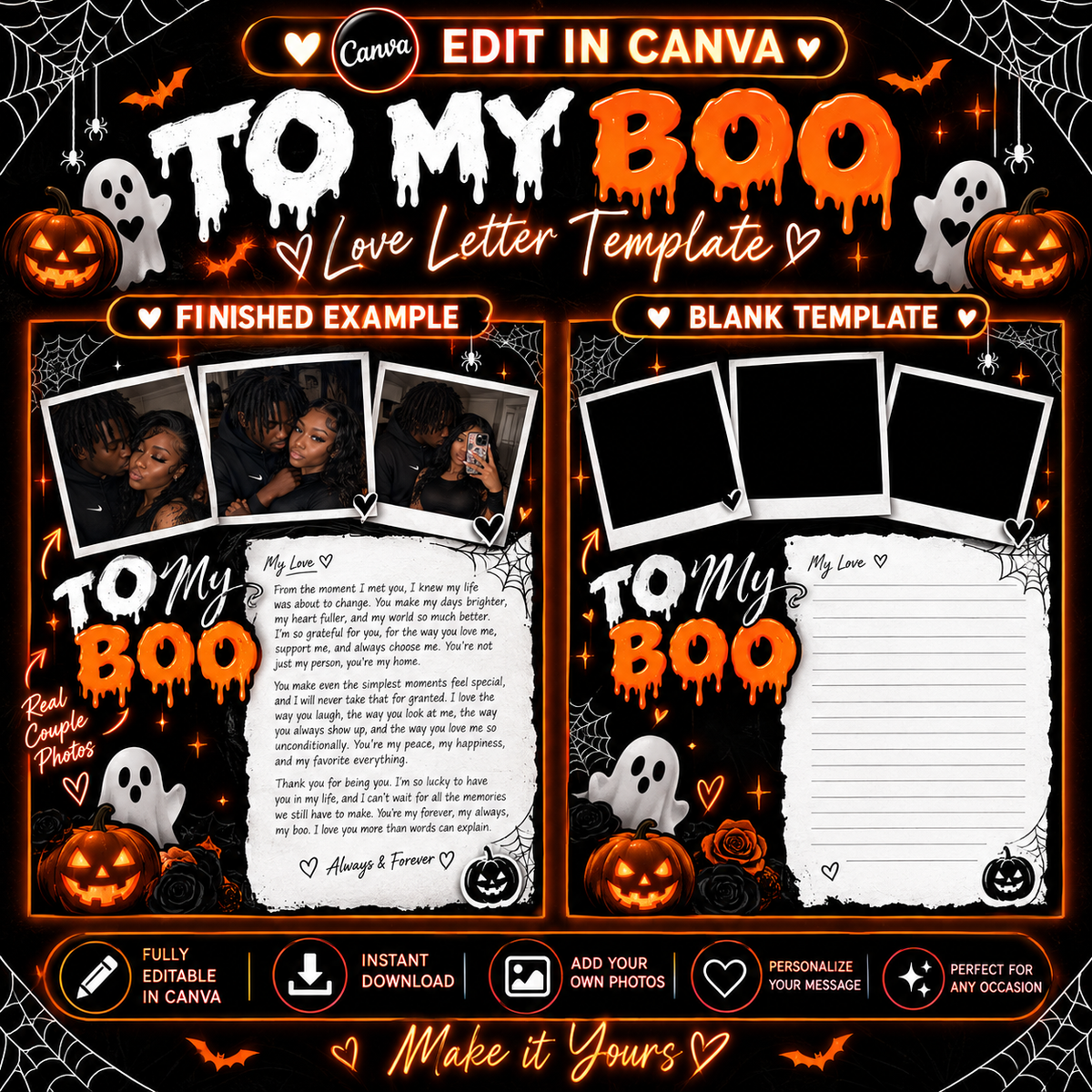FOR MY BOO TEMPLATE | Edit In Canva🎃