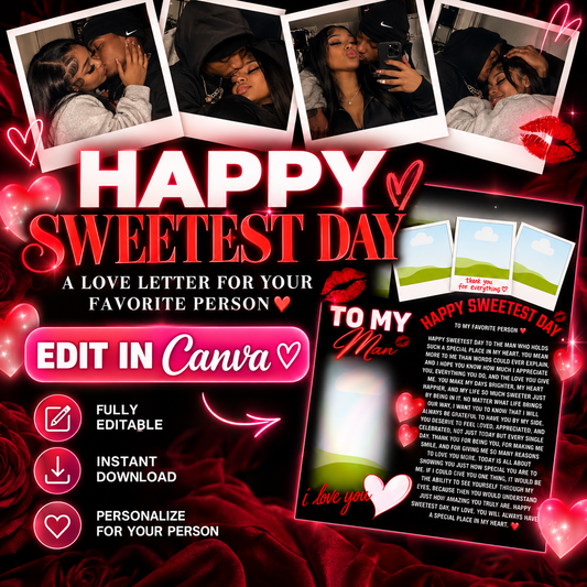 SWEETEST DAY LETTER TEMPLATE | Edit In Canva ❤️