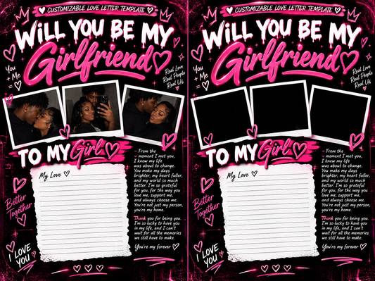 WILL YOU BE MY GIRLFRIEND TEMPLATE | Edit In Canva